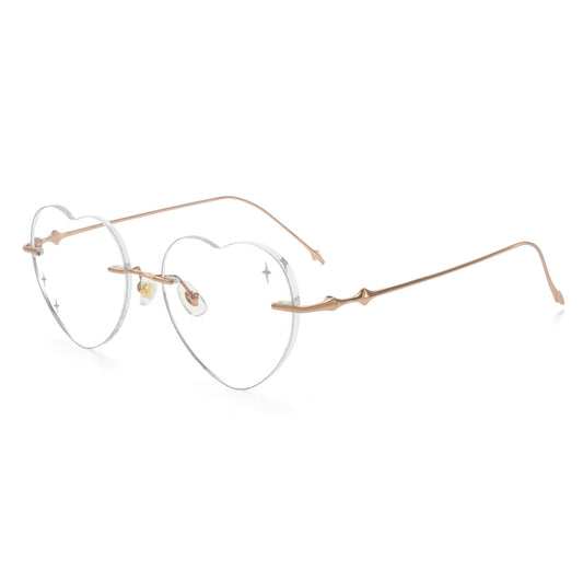RIMLESS HEART EYEWEAR WITH STAR DETAILS