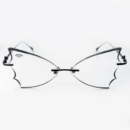 BAT WING RIMLESS EYEWEAR WITH GLITTER ACCENTS