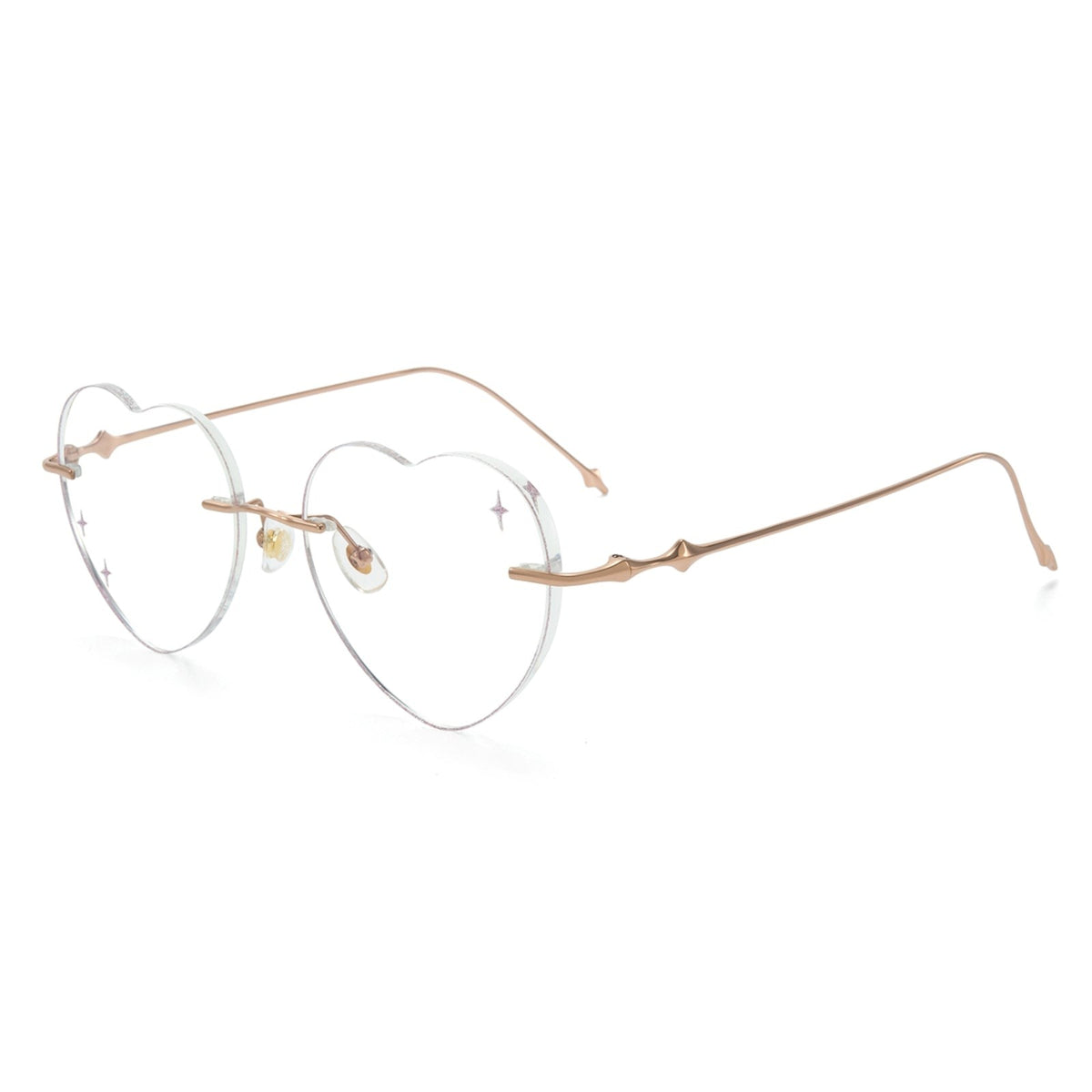 RIMLESS HEART EYEWEAR WITH STAR DETAILS