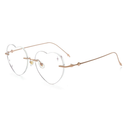 RIMLESS HEART EYEWEAR WITH STAR DETAILS