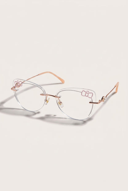 SPARKLING BOW ACCENT RIMLESS EYEWEAR