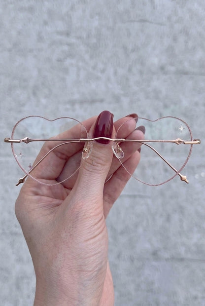 RIMLESS HEART EYEWEAR WITH STAR DETAILS