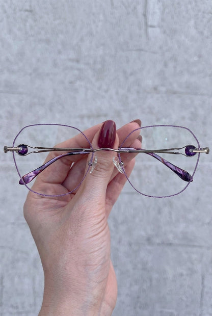SPARKLING EMBELLISHED GEOMETRIC RIMLESS EYEWEAR