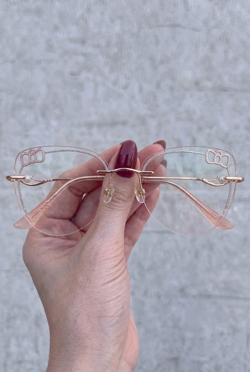 SPARKLING BOW ACCENT RIMLESS EYEWEAR