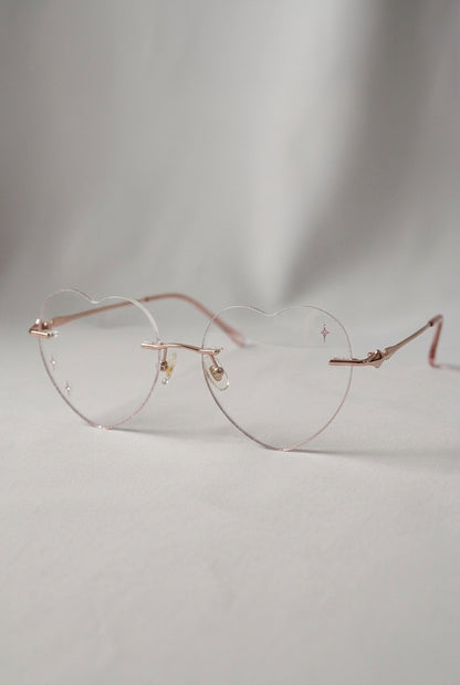 RIMLESS HEART EYEWEAR WITH STAR DETAILS