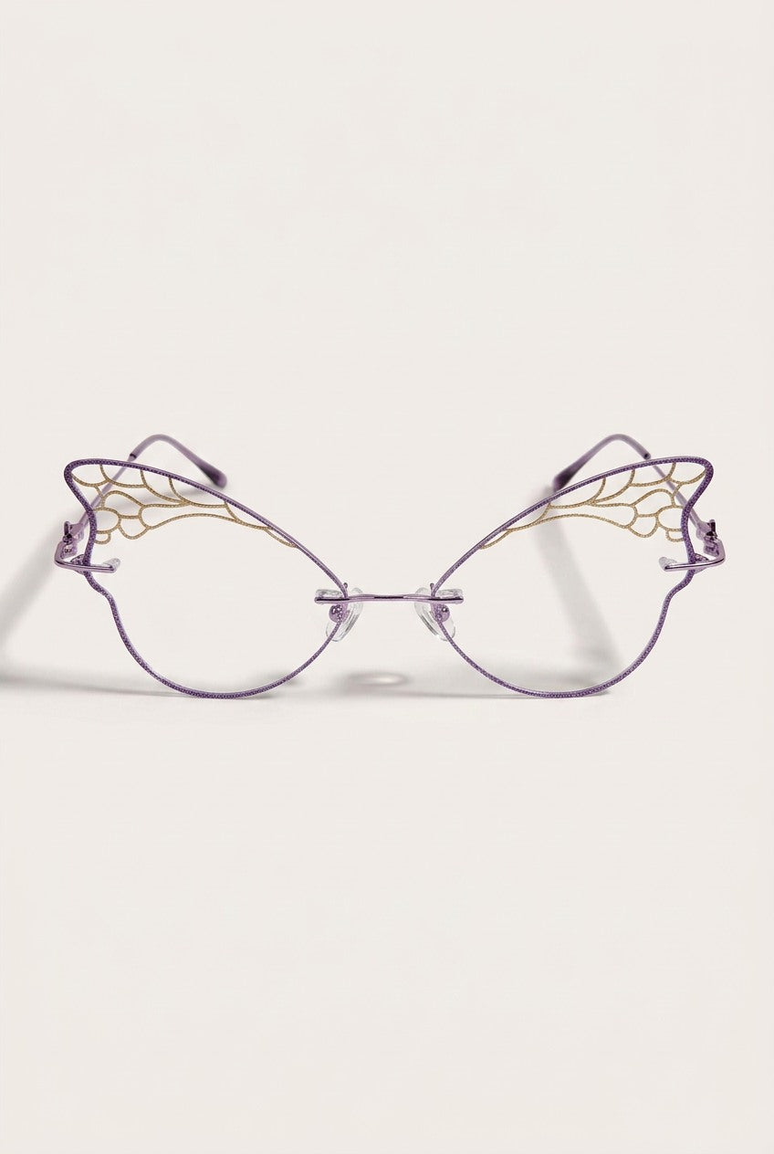 ETHEREAL BUTTERFLY WING RIMLESS EYEWEAR