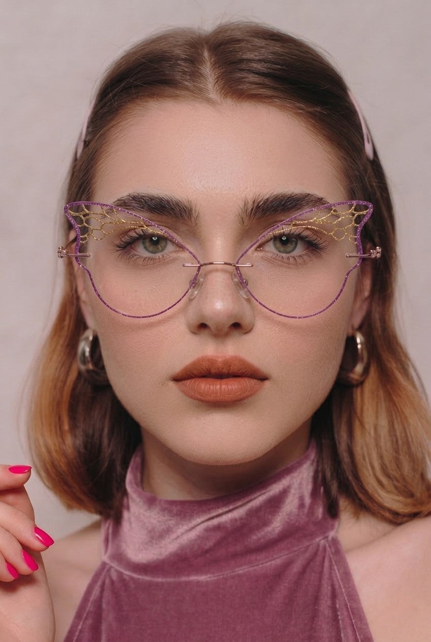 ETHEREAL BUTTERFLY WING RIMLESS EYEWEAR