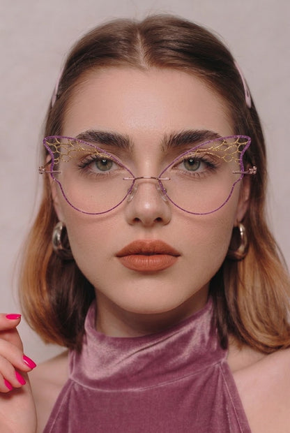 ETHEREAL BUTTERFLY WING RIMLESS EYEWEAR