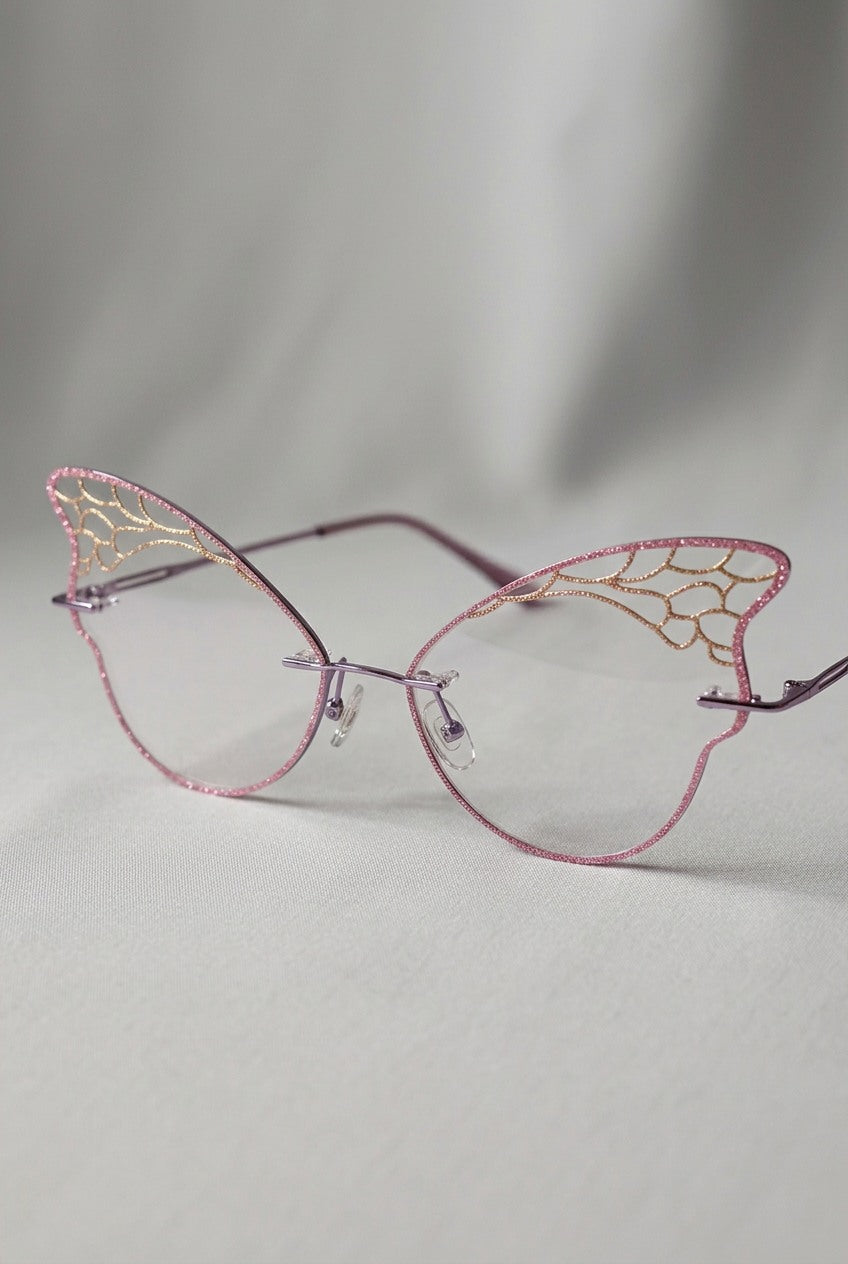 ETHEREAL BUTTERFLY WING RIMLESS EYEWEAR