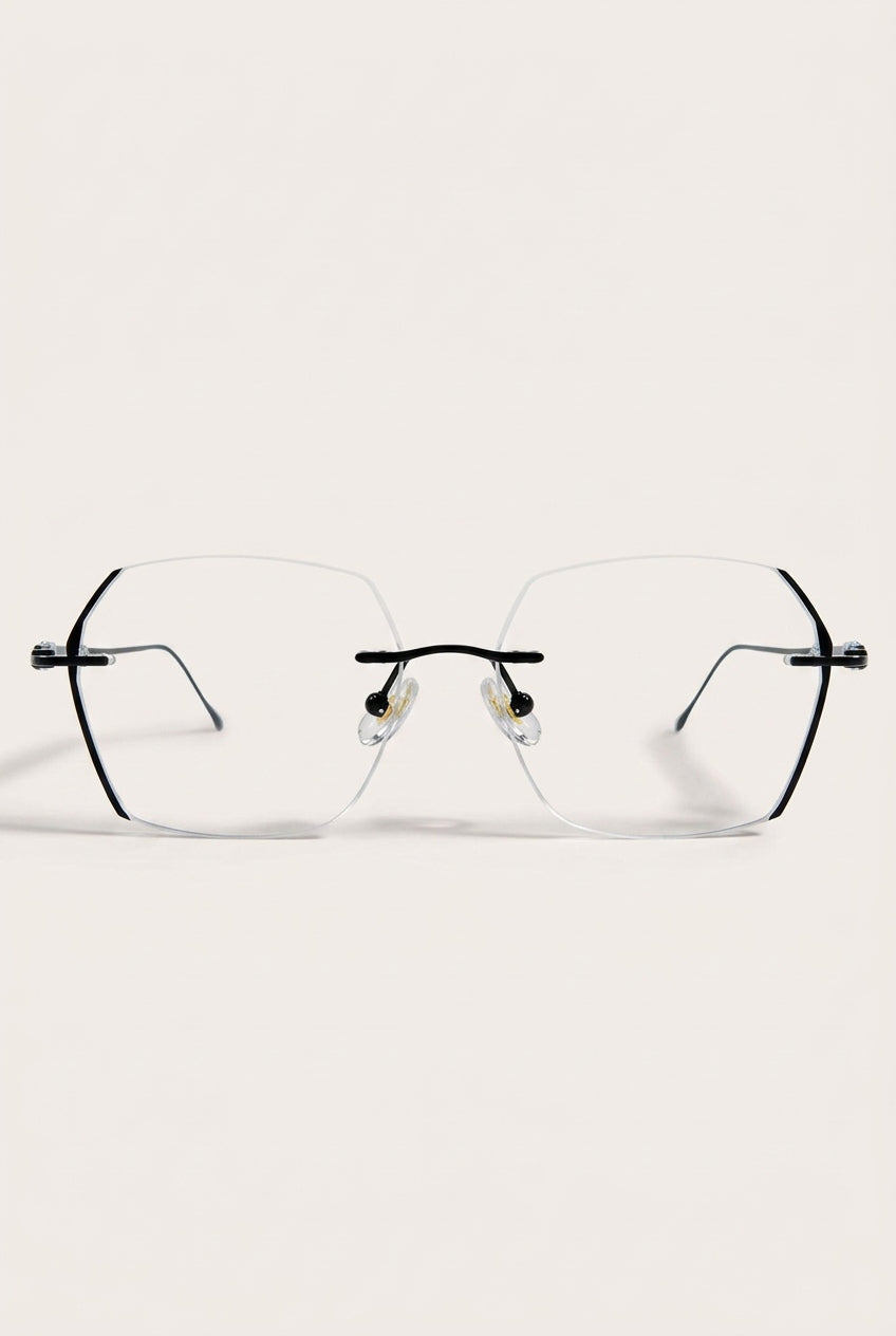 ARCHITECTURAL GEOMETRIC RIMLESS STATEMENT EYEWEAR
