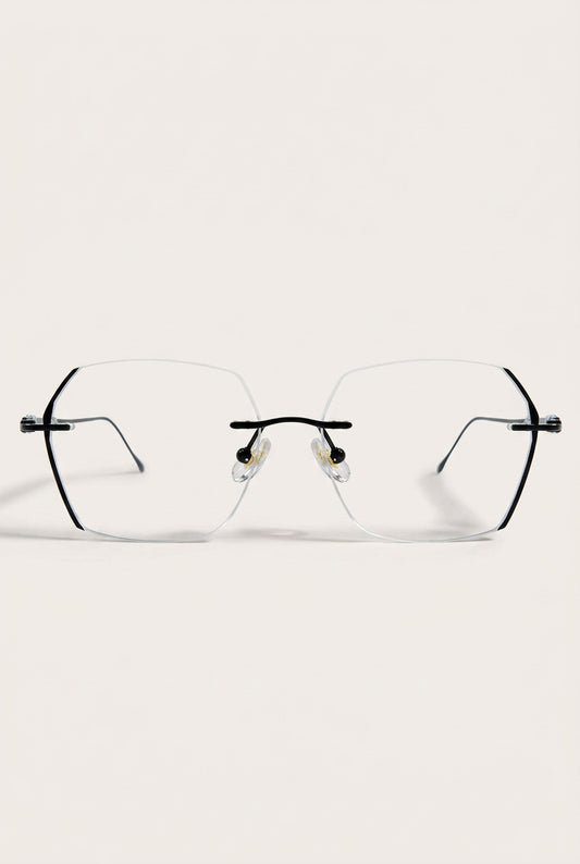 ARCHITECTURAL GEOMETRIC RIMLESS STATEMENT EYEWEAR