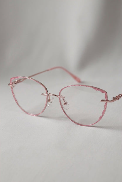 SHIMMERING SCALLOPED RIMLESS STATEMENT EYEWEAR