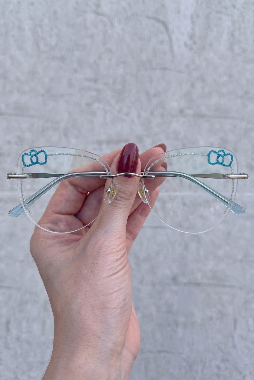 SPARKLING BOW ACCENT RIMLESS EYEWEAR