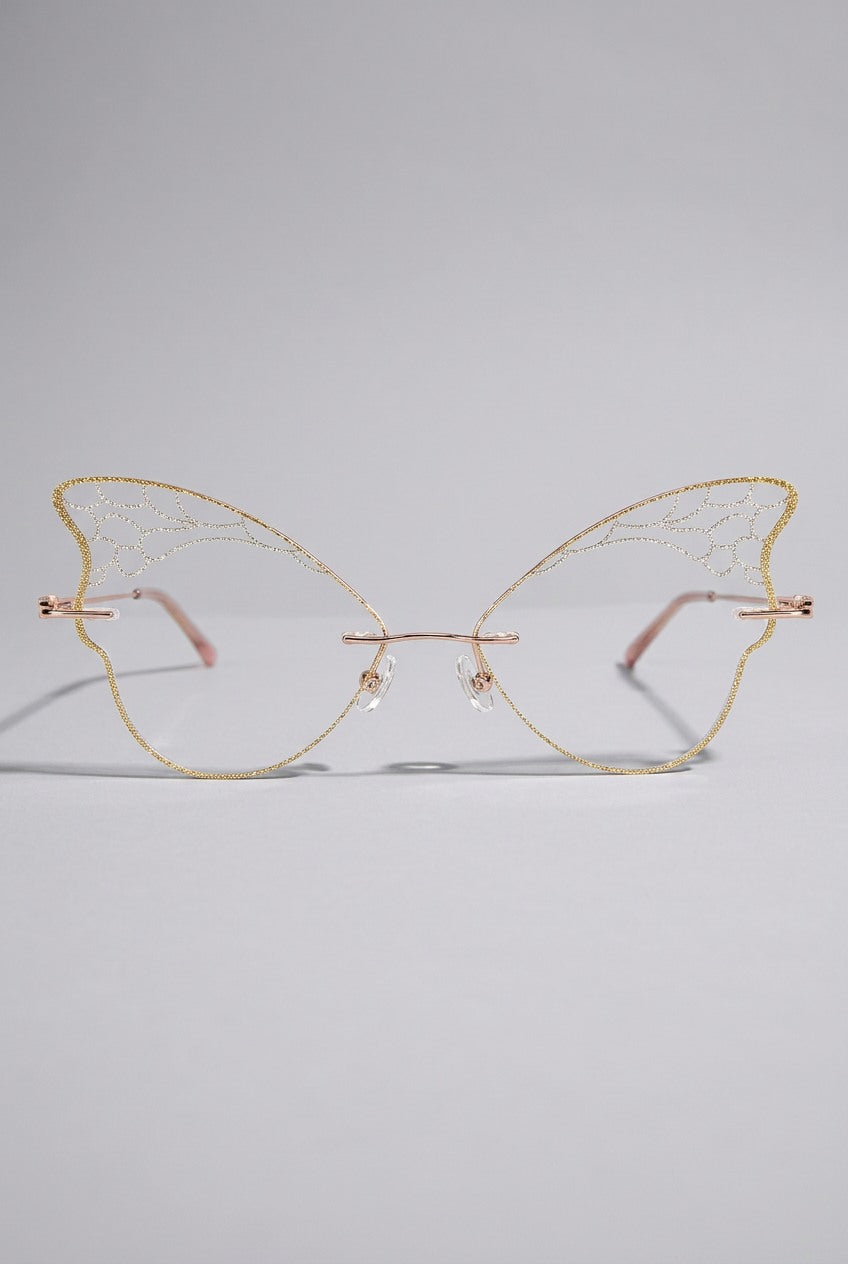 ETHEREAL BUTTERFLY WING RIMLESS EYEWEAR