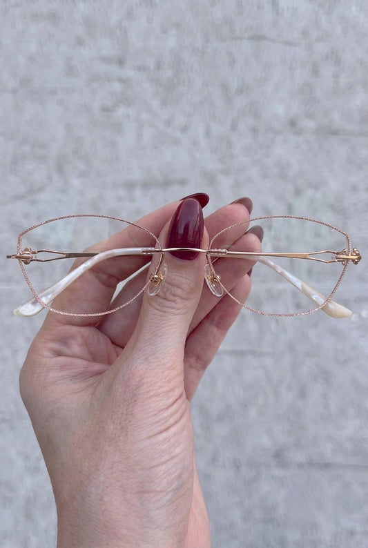 SPARKLING RIMLESS GEOMETRIC EYEWEAR