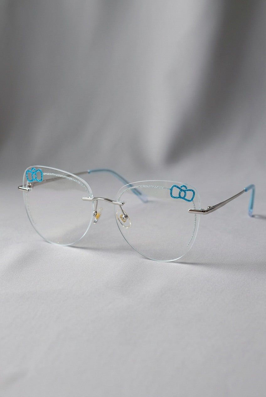 SPARKLING BOW ACCENT RIMLESS EYEWEAR