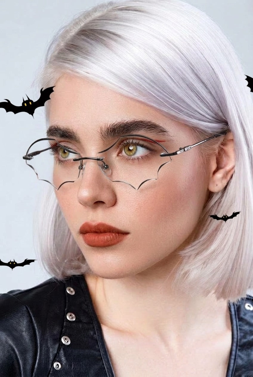BAT WING SHAPED RIMLESS EYEWEAR