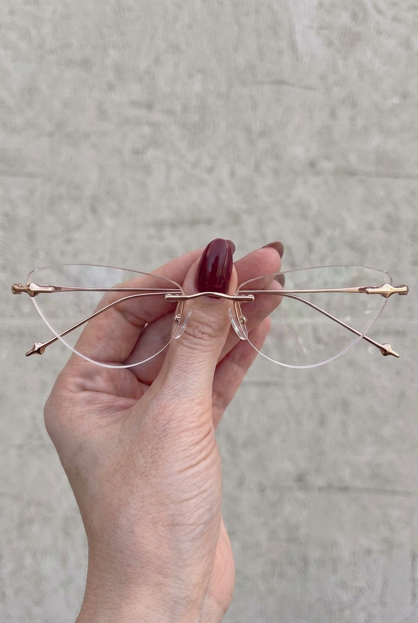 SLEEK RIMLESS CAT EYEEYEWEAR