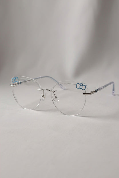 SPARKLING BOW ACCENT RIMLESS EYEWEAR