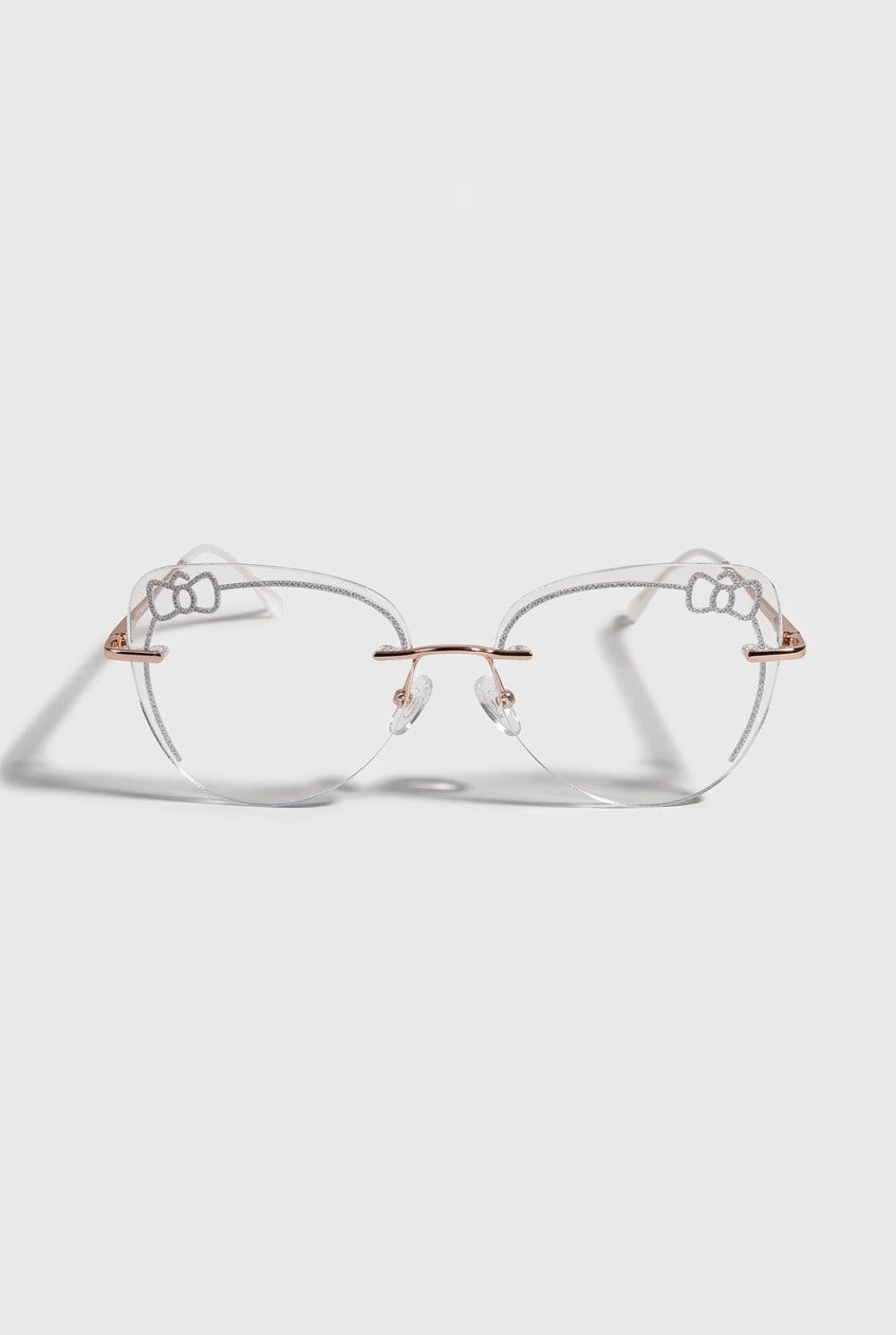 SPARKLING BOW ACCENT RIMLESS EYEWEAR