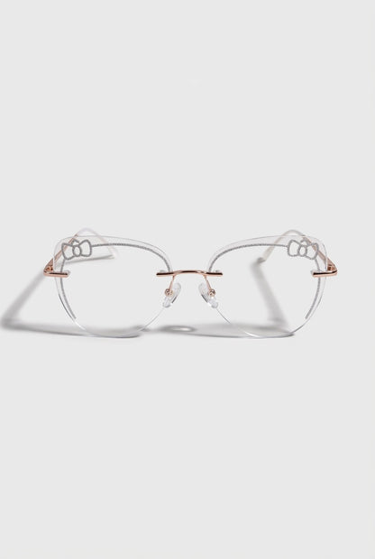 SPARKLING BOW ACCENT RIMLESS EYEWEAR