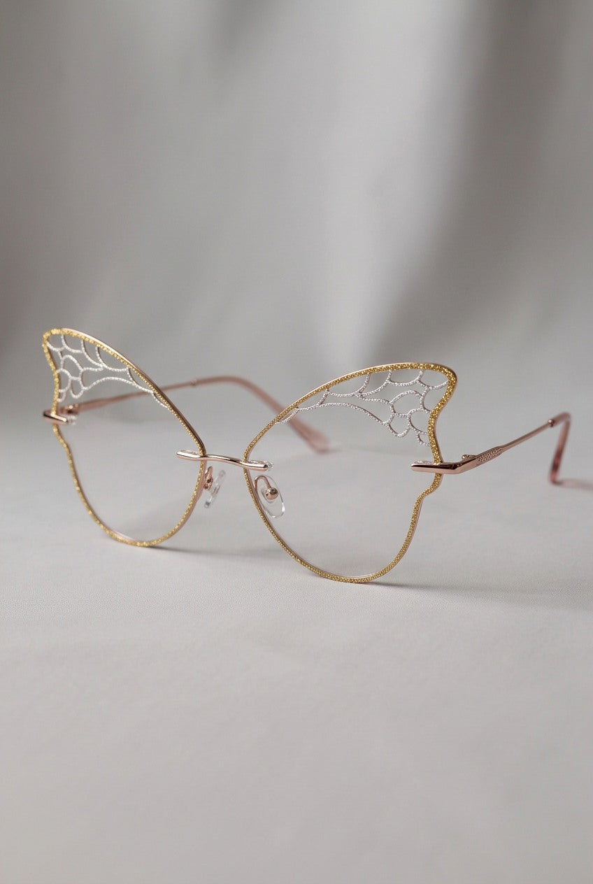 ETHEREAL BUTTERFLY WING RIMLESS EYEWEAR