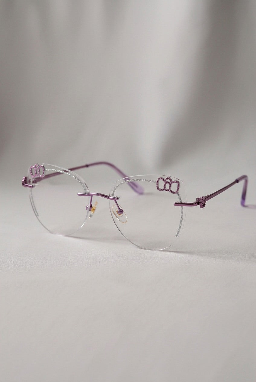 SPARKLING BOW ACCENT RIMLESS EYEWEAR