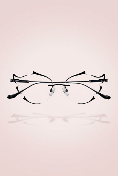 SCULPTED RIMLESSEYEWEAR WITH GLITTER ACCENTS
