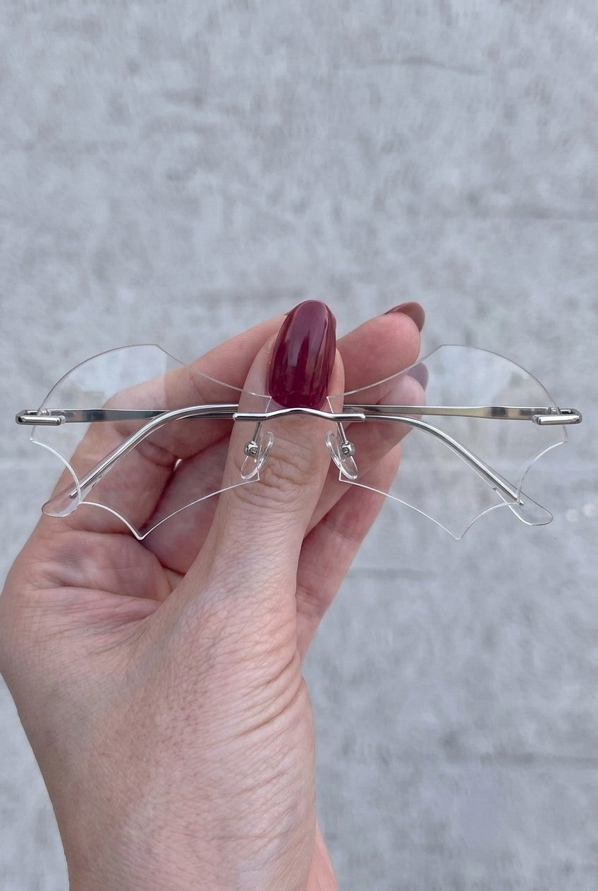 BAT WING SHAPED RIMLESS EYEWEAR