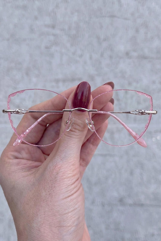 SHIMMERING SCALLOPED RIMLESS STATEMENT EYEWEAR